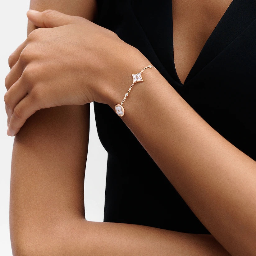 [Elitejewels]Armband mit Stern- und Sonnenmotiv, 4 Motive, Weiß, Rosagold 