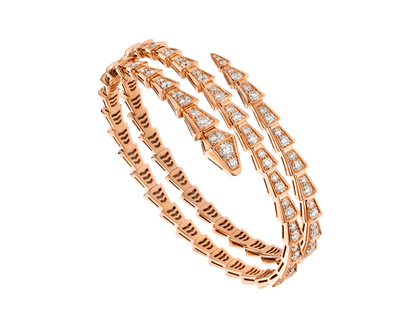 [Elitejewels]SERPENTI BRACELET PINK GOLD DIAMOND DOUBLE ROW