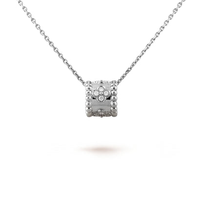 [Elitejewels]Perle Anhänger Silber Diamant Halskette 