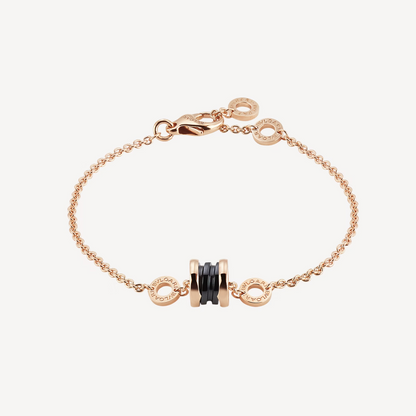 [Elitejewels]ZERO 1 SOFT PINK GOLD AND BLACK CERAMIC BRACELET