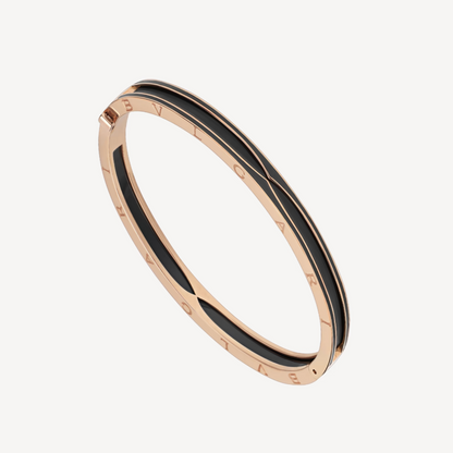 [Elitejewels]ZERO 1 PINK GOLD WITH MATTE BLACK CERAMIC BRACELET