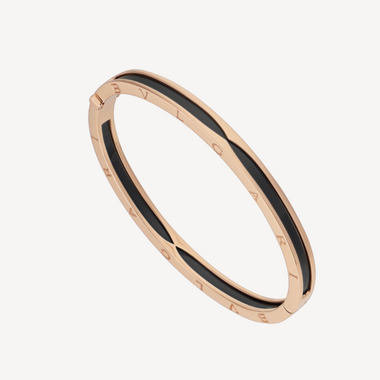 [Elitejewels]ZERO 1 PINK GOLD WITH BLACK CERAMIC BRACELET