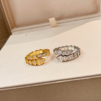 [Elitejewels]SERPENTI RING DIAMOND PAVED 4MM