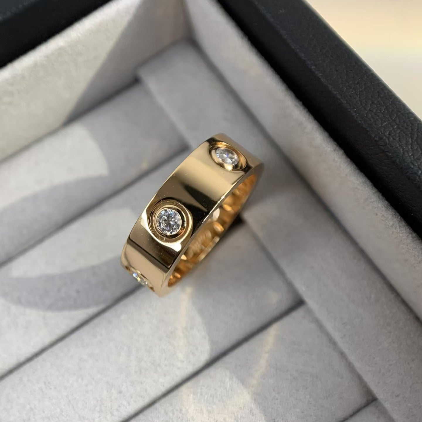[Elitejewels] LIEBESRING 5,5 MM 6 DIAMANTEN ROSGOLD