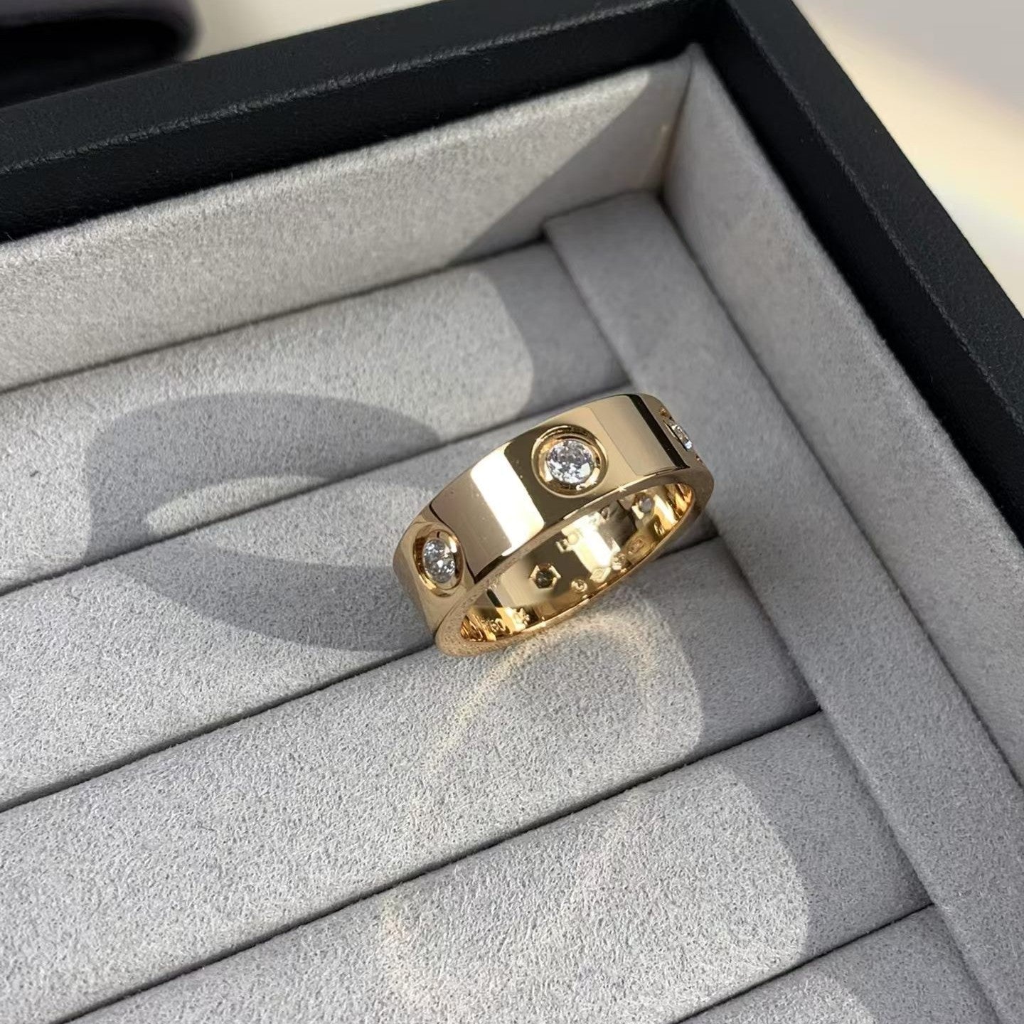 [Elitejewels] LIEBESRING 5,5 MM 6 DIAMANTEN ROSGOLD