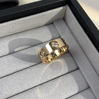 [Elitejewels] LIEBESRING 5,5 MM 6 DIAMANTEN ROSGOLD