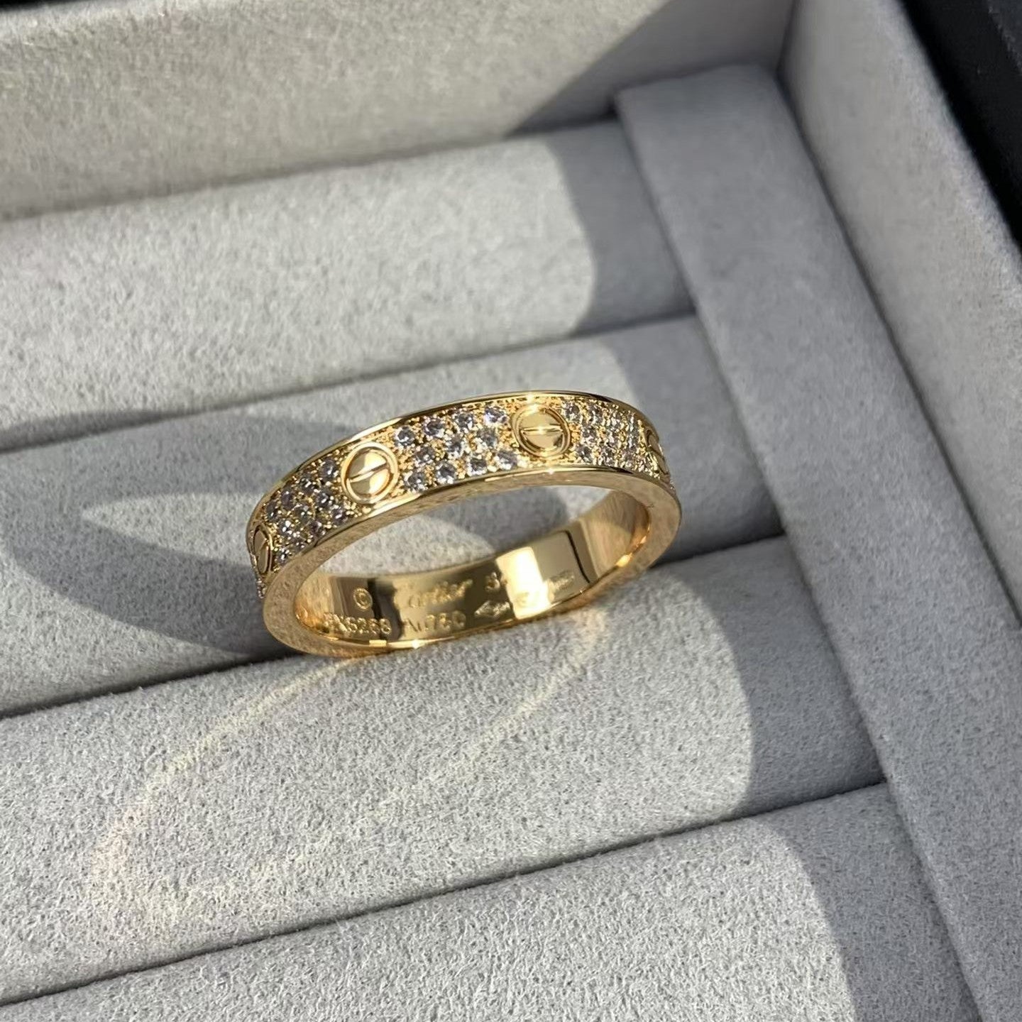 [Elitejewels]ラブリング 3.6MM ダイヤモンドパヴェ