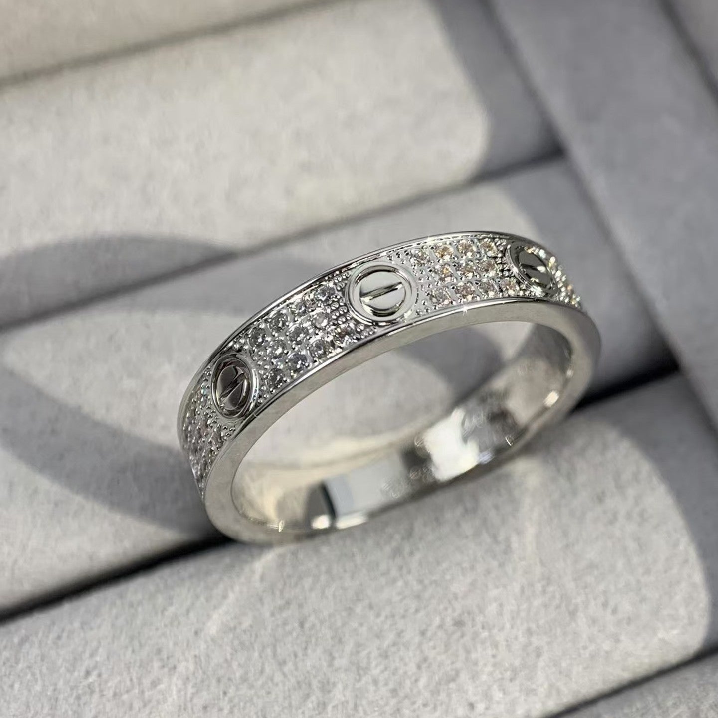 [Elitejewels]ラブリング 3.6MM ダイヤモンドパヴェ