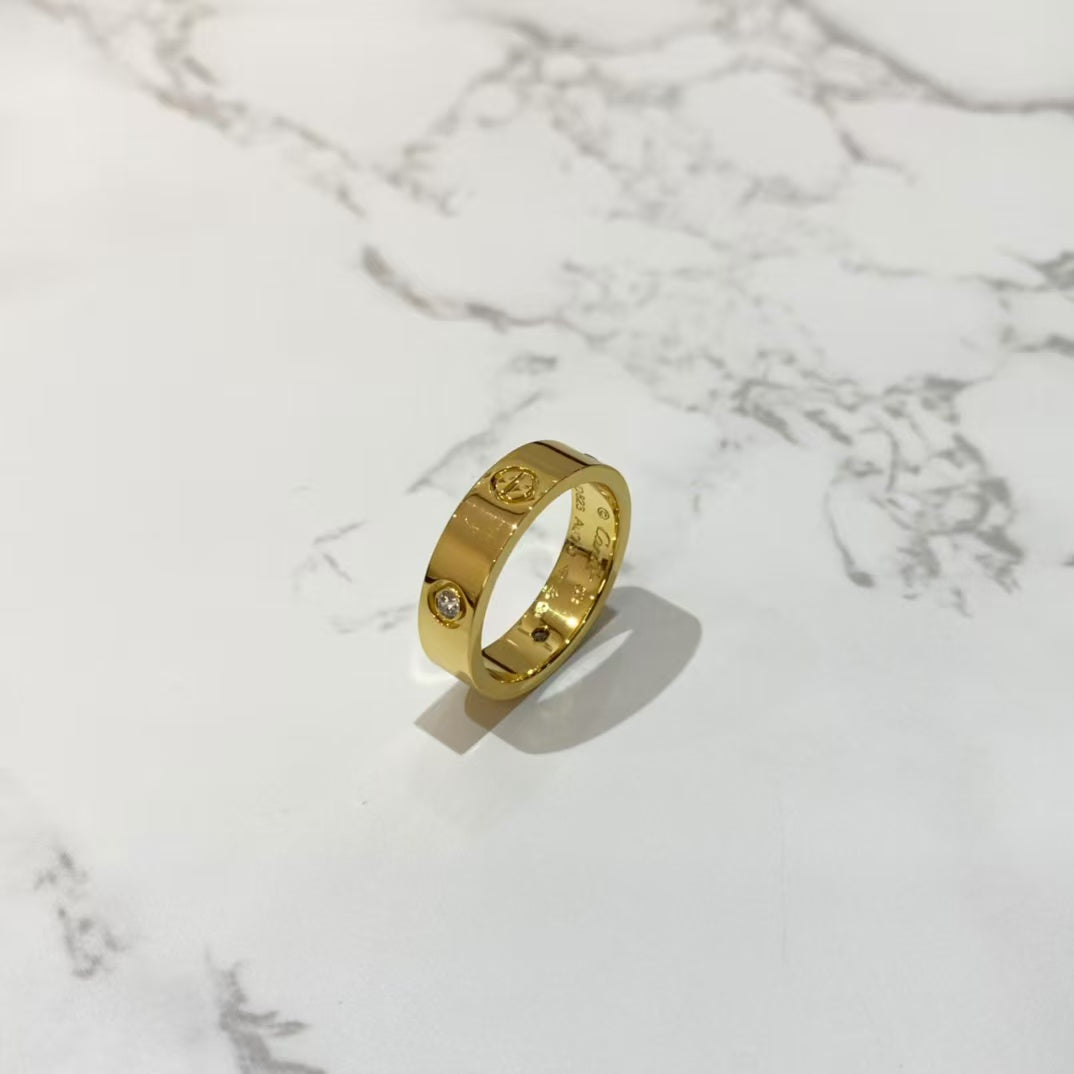 [Elitejewels] LIEBESRING 5,5 MM 3 DIAMANTEN GOLD