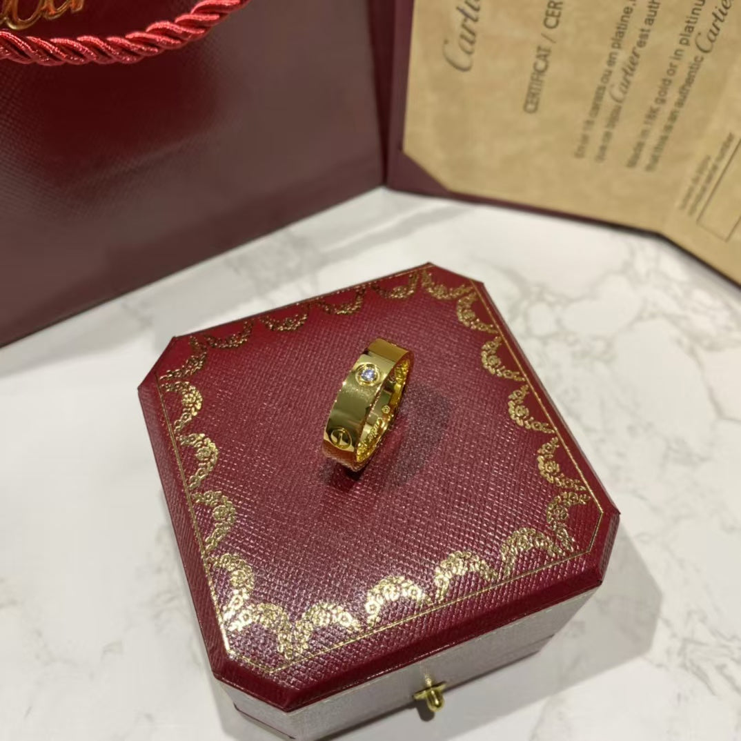 [Elitejewels] LIEBESRING 5,5 MM 3 DIAMANTEN GOLD