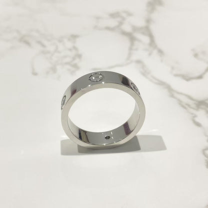 [Elitejewels]ラブリング 5.5mm 3ダイヤモンド シルバー