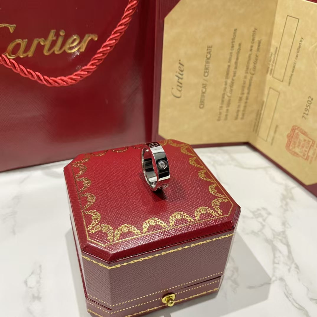 [Elitejewels]ラブリング 5.5mm 3ダイヤモンド シルバー