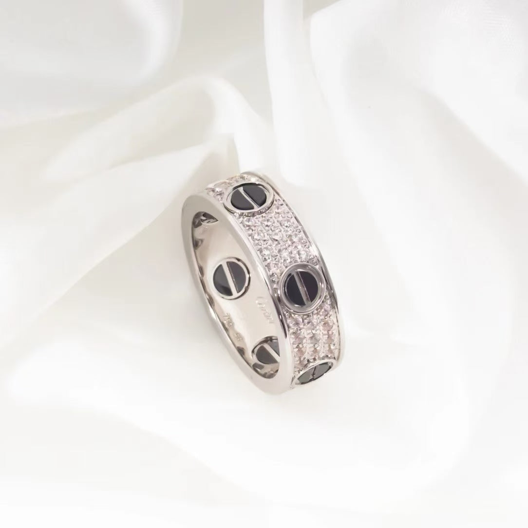 [Elitejewels] LIEBESRING 5,5 MM MIT DIAMANTEN BESPLITTET, KERAMIK