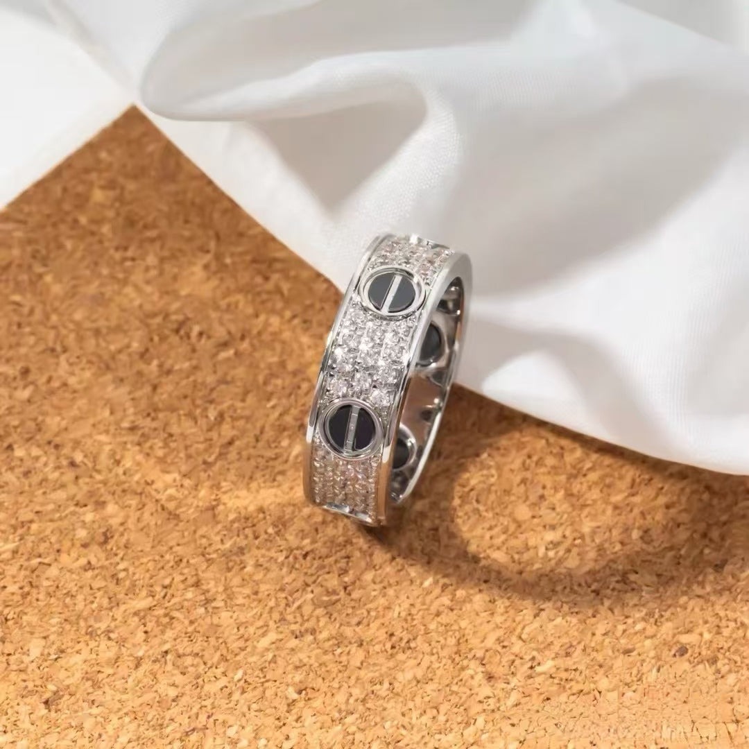 [Elitejewels] LIEBESRING 5,5 MM MIT DIAMANTEN BESPLITTET, KERAMIK