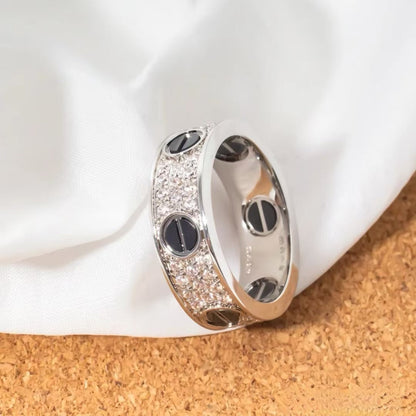 [Elitejewels] LIEBESRING 5,5 MM MIT DIAMANTEN BESPLITTET, KERAMIK