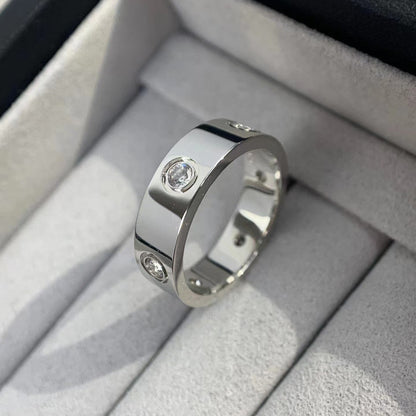 [Elitejewels] LIEBESRING 5,5 MM 6 DIAMANTEN SILBER