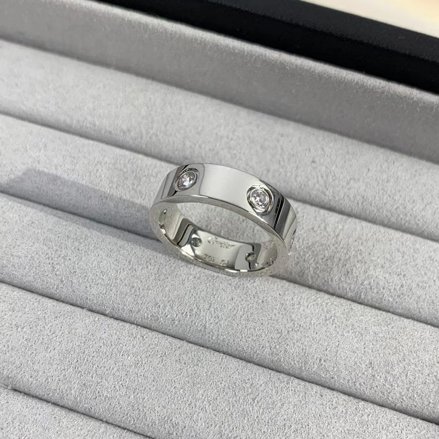 [Elitejewels] LIEBESRING 5,5 MM 6 DIAMANTEN SILBER