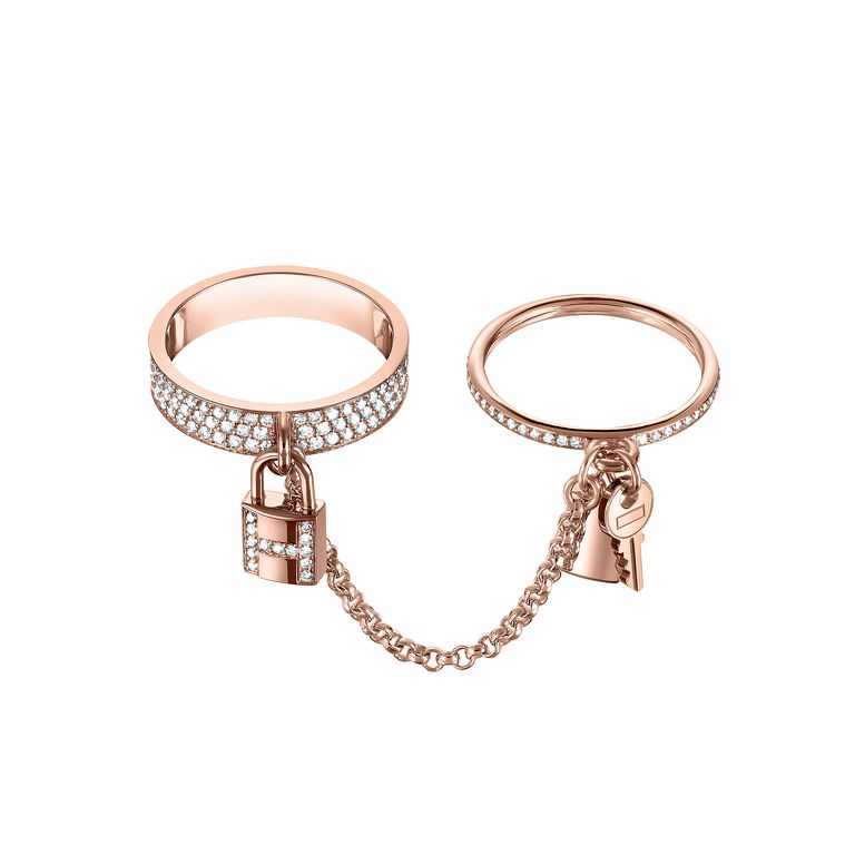 [Elitejewels] HM KELLY CLOCHETTE DOPPELRING AUS ROSÉGOLD MIT DIAMANTEN