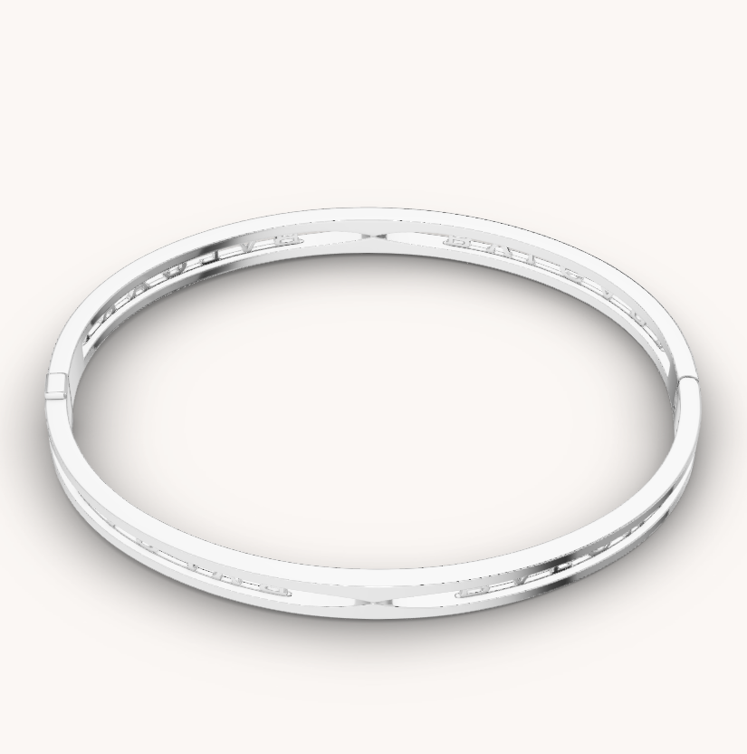 [Elitejewels]ZERO 1 SPIRAL LOGO SILVER BRACELET