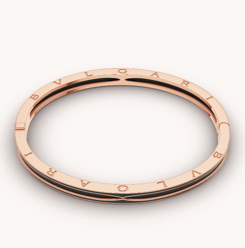 [Elitejewels]ZERO 1 PINK GOLD WITH MATTE BLACK CERAMIC BRACELET