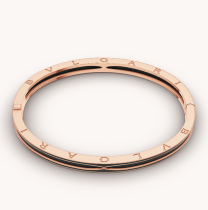 [Elitejewels]ZERO 1 PINK GOLD WITH MATTE BLACK CERAMIC BRACELET