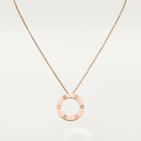 [Elitejewels]LOVE NECKLACE 16MM 3 DIAMONDS