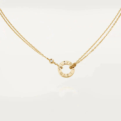 [Elitejewels]LOVE NECKLACE 16MM 2 DIAMONDS