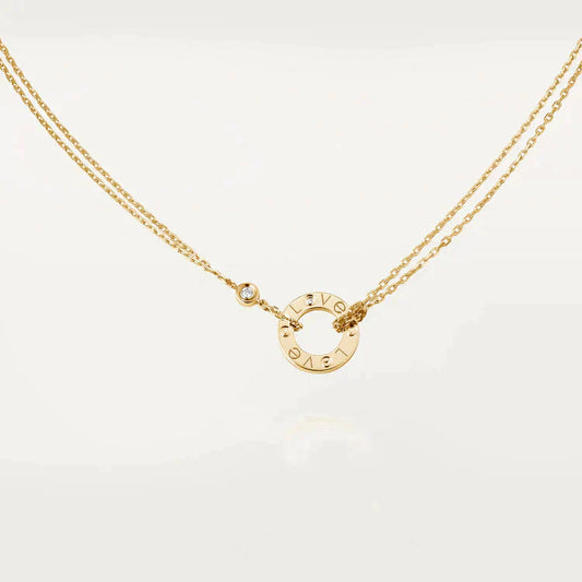 [Elitejewels]LOVE NECKLACE 16MM 2 DIAMONDS