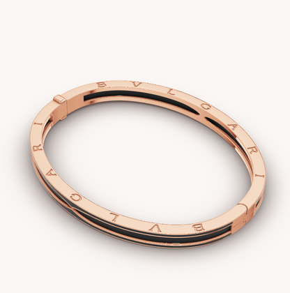 [Elitejewels]ZERO 1 PINK GOLD WITH MATTE BLACK CERAMIC BRACELET