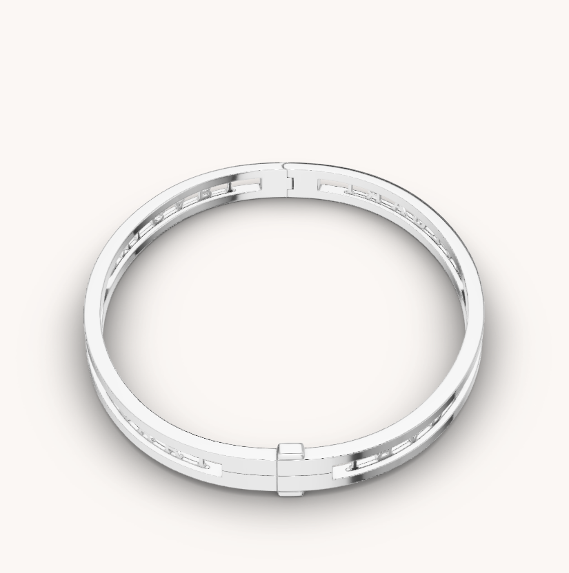 [Elitejewels]ZERO 1 SPIRAL LOGO SILVER BRACELET