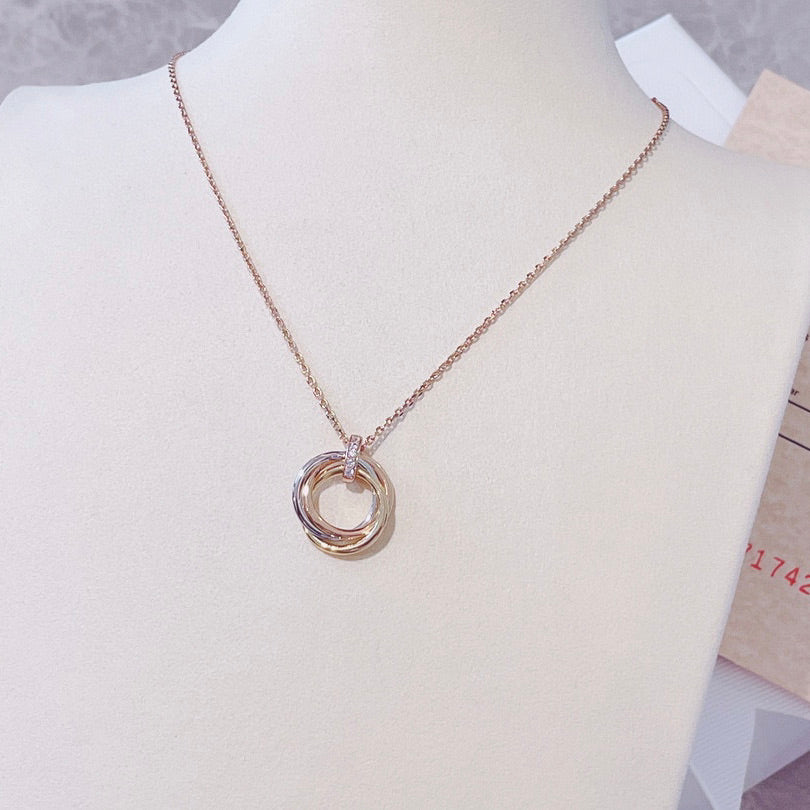 [Elitejewels]TRINITY NECKLACE GOLD  DIAMONDS