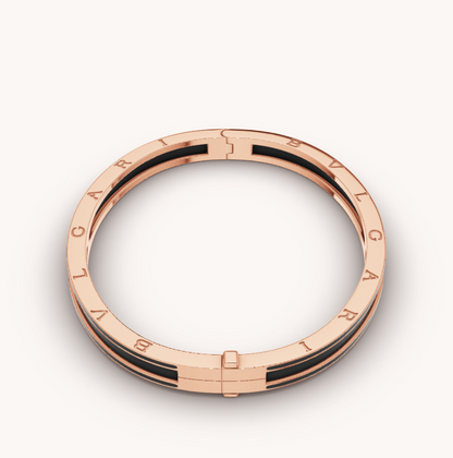 [Elitejewels]ZERO 1 PINK GOLD WITH MATTE BLACK CERAMIC BRACELET