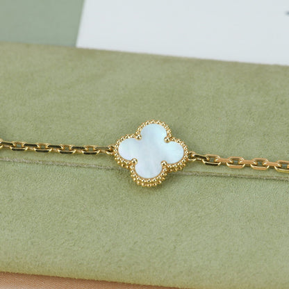 [Elitejewels]CLOVER  5 MOTIF WHITE MOP BRACELET