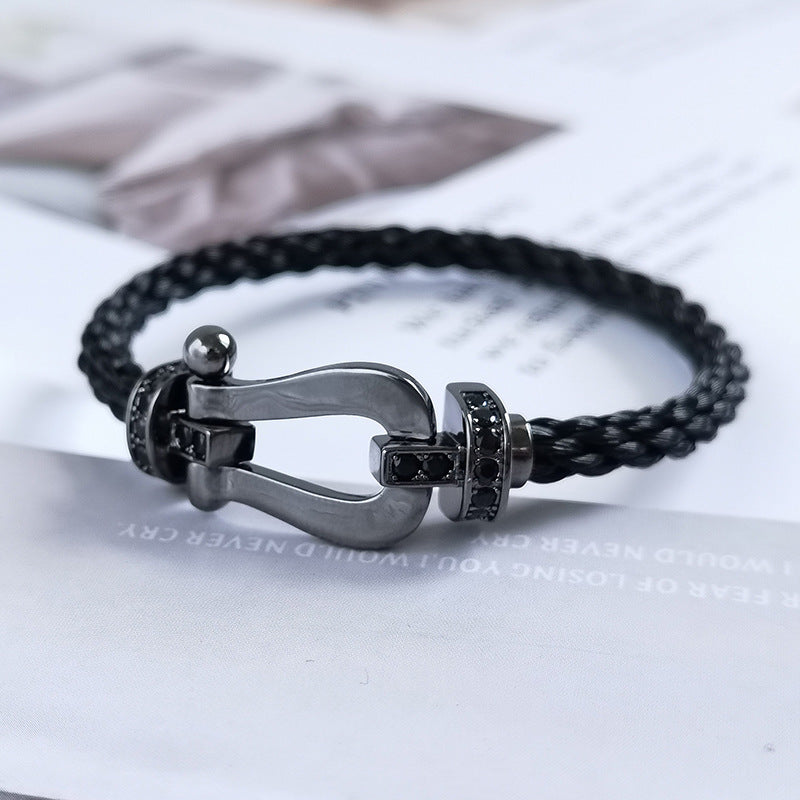 [Elitejewels]FORCE ラージシリーズ ホースシュー ブラック サムライ ブレスレット