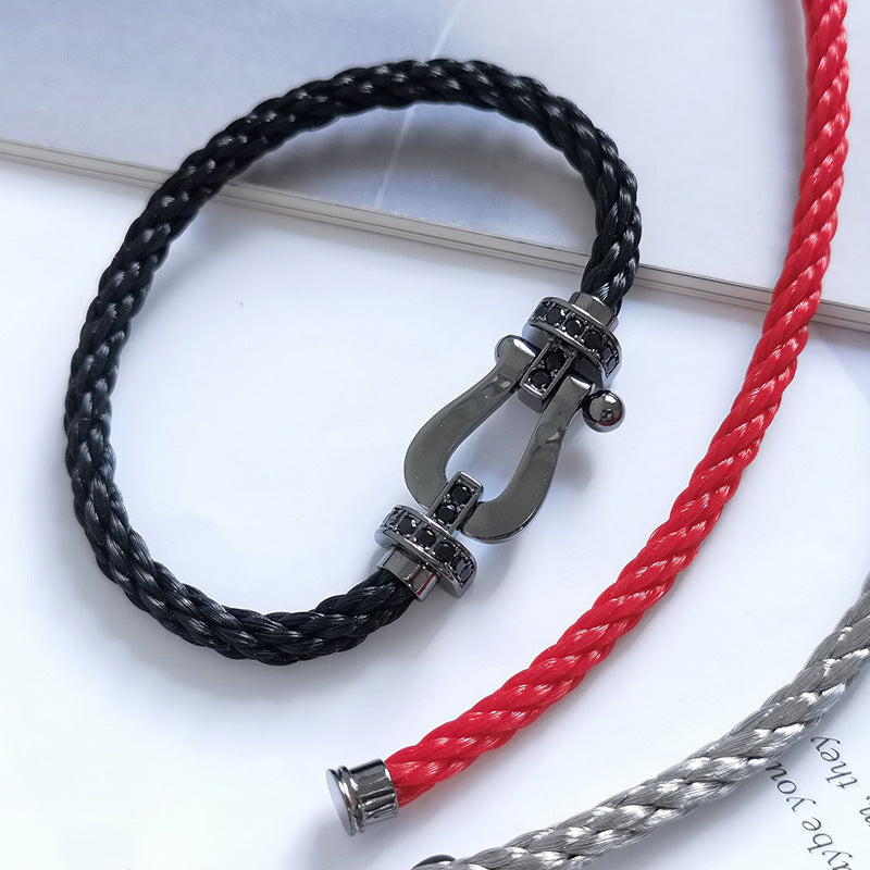 [Elitejewels]FORCE ラージシリーズ ホースシュー ブラック サムライ ブレスレット