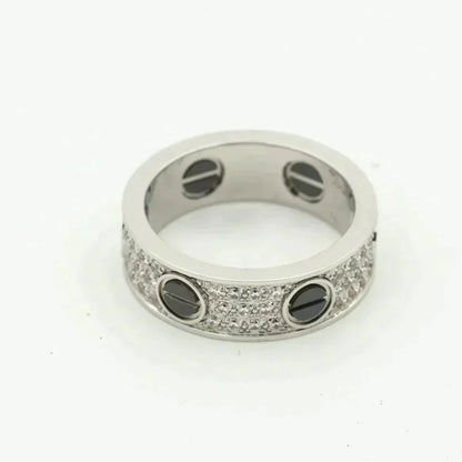 [Elitejewels]LOVE RING 5.5MM DIAMONDS PAVED CERAMIC