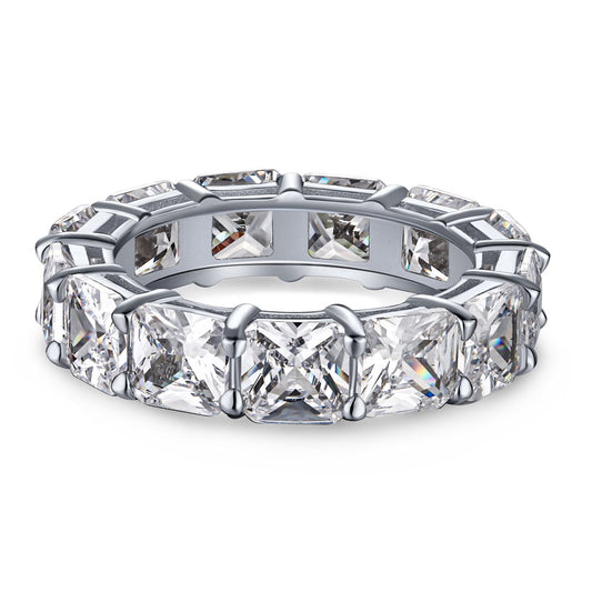 [Elitejewels]Elegant Princess Cut Tennis Ring