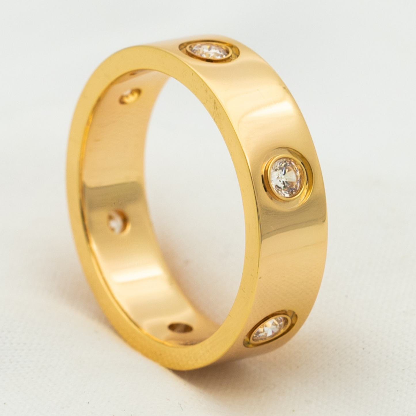 [Elitejewels] LIEBESRING 5,5 MM 6 DIAMANTEN ROSGOLD