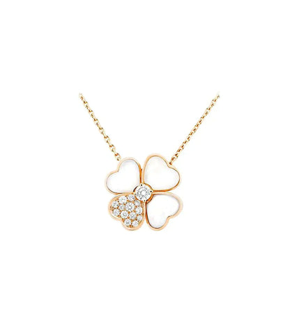 [Elitejewels]CLOVER MOP DIAMOND ROSE GOLD NECKLACE