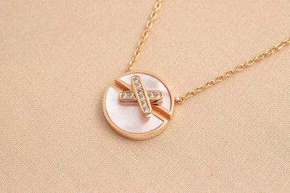 [Elitejewels]JEUX DE ROSE GOLD DIAMOND NECKLACE