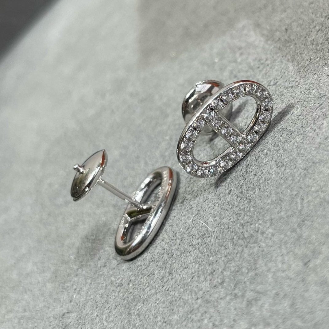 [Elitejewels]HM FULL DIAMOND PIG NOSE STUD EARRINGS