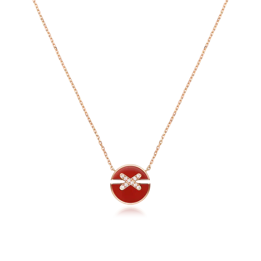 [Elitejewels]JEUX DE ROSE GOLD DIAMOND NECKLACE