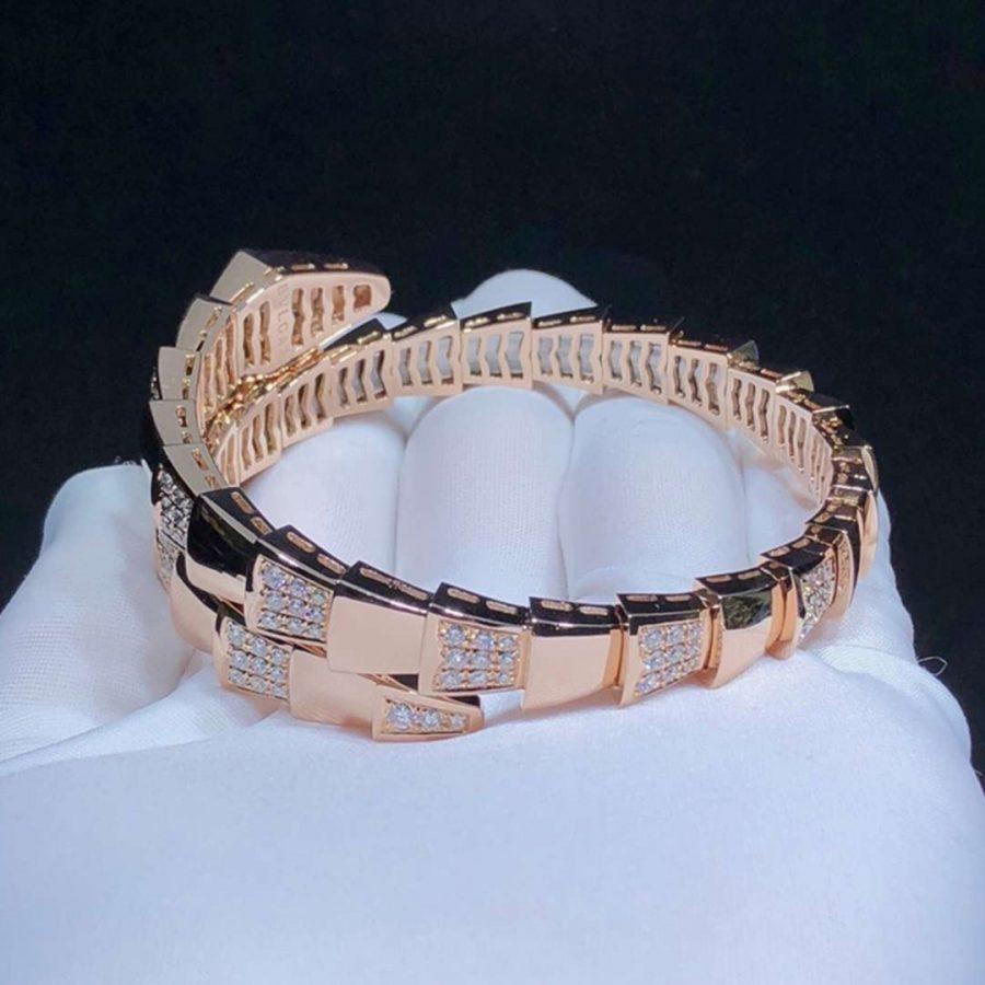 [Elitejewels]SERPENTI WIDE BRACELET PINK GOLD DIAMOND