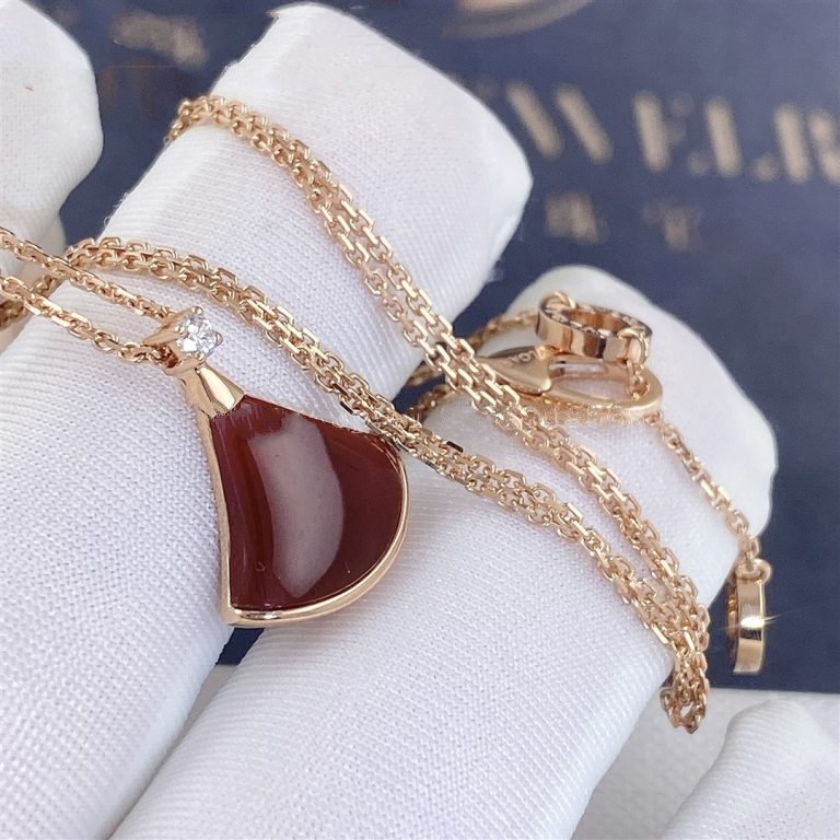 [Elitejewels]DREAM NECKLACE CARNELIAN 1 DIAMOND