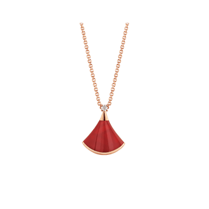 [Elitejewels]DREAM NECKLACE CARNELIAN 1 DIAMOND