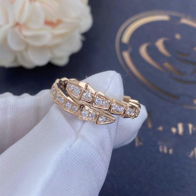 [Elitejewels]SERPENTI RING ROTGOLD MIT DIAMANTEN 4MM