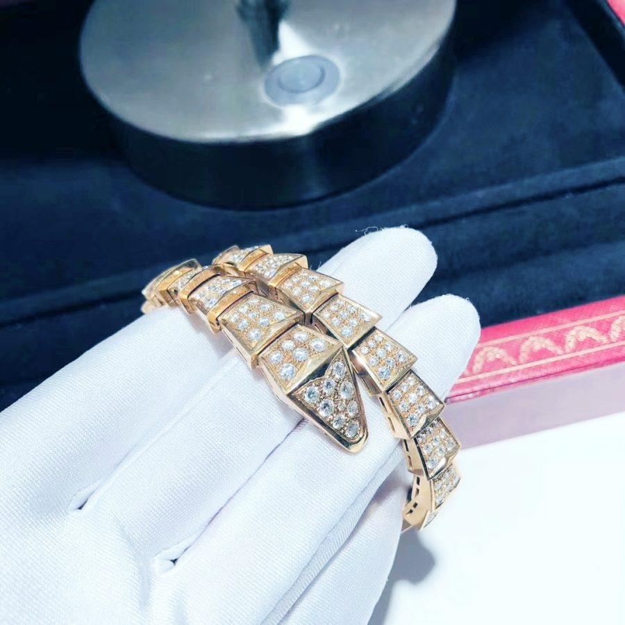 [Elitejewels]SERPENTI BRACELET 8MM PINK GOLD DIAMOND