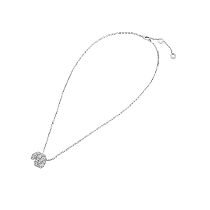 [Elitejewels]SERPENTI SILVER NECKLACE DOUBLE RING DIAMOND