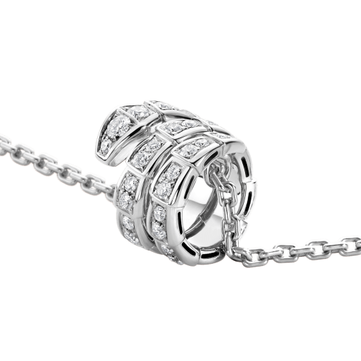 [Elitejewels]SERPENTI SILVER NECKLACE DOUBLE RING DIAMOND