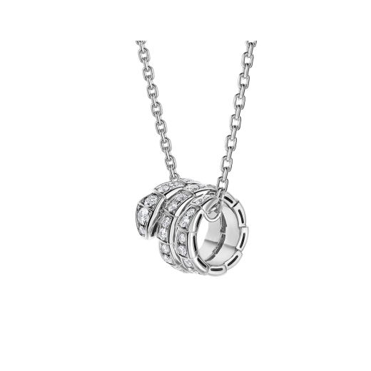 [Elitejewels]SERPENTI SILVER NECKLACE DOUBLE RING DIAMOND